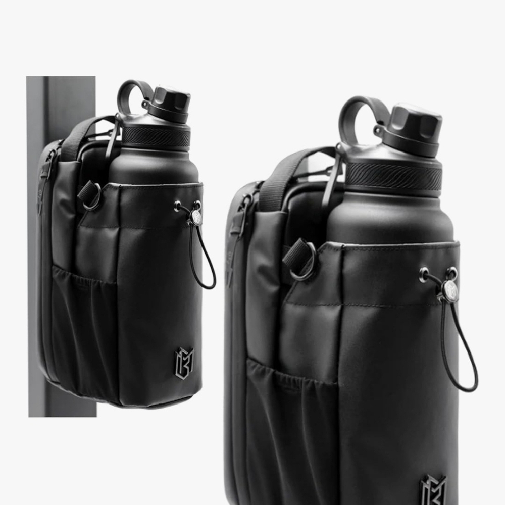 Black Men's/women's Magnetic Gym Bag with Bottle Holder